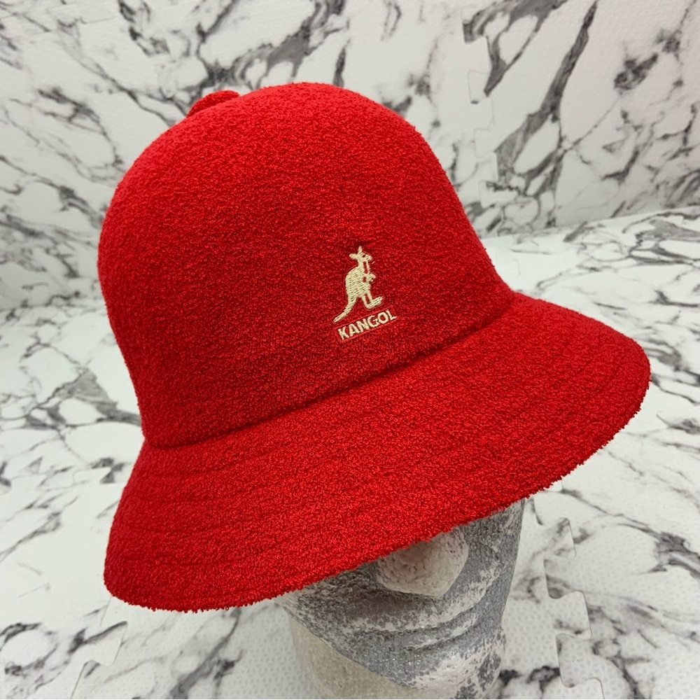 Men's Kangol Red | Khaki Bermuda Casual Bucket Hat NWT